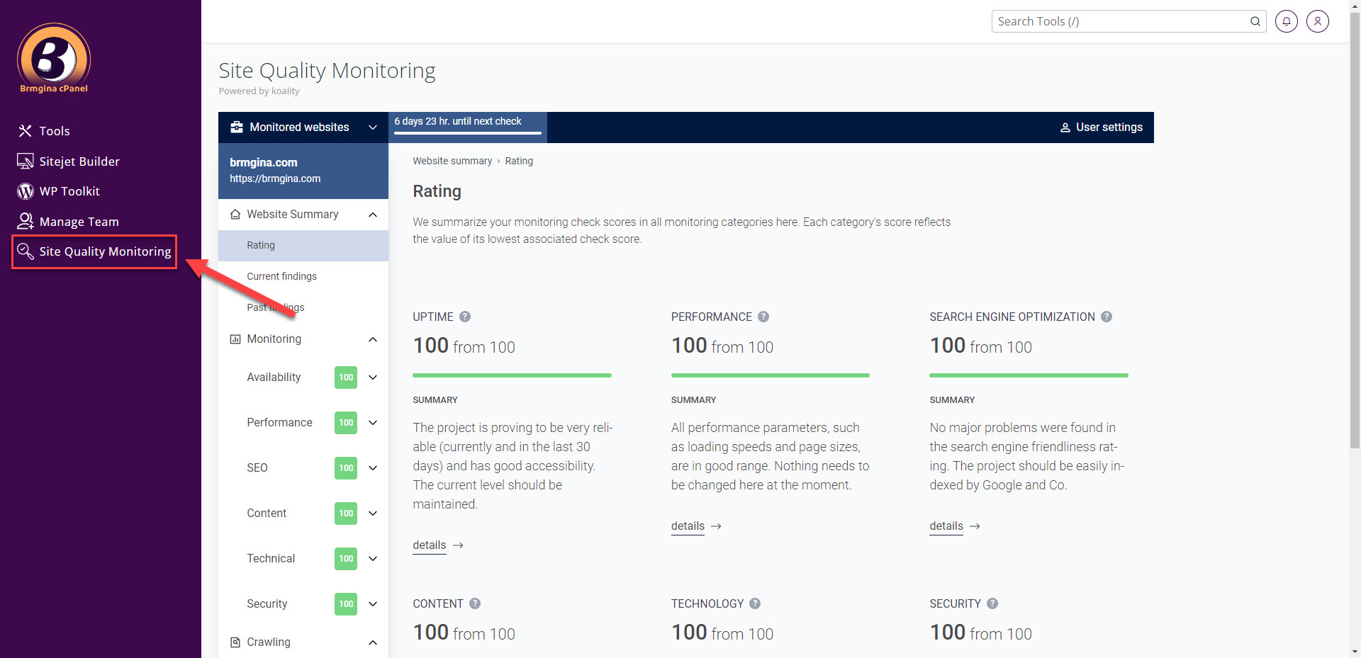 Site Quality Monitoring Option is Now Available in cPanel
